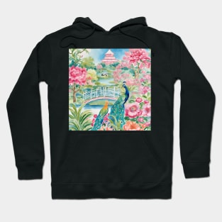 Preppy colors mystical chinoiserie garden Hoodie